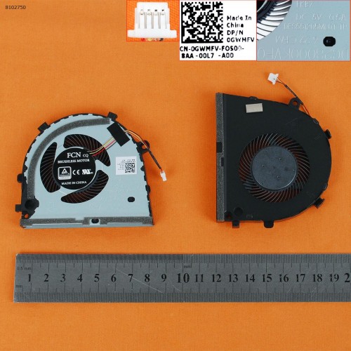 Вентилятор для ноутбука Dell G3 3579 3779 G5 5587 P75F, (0GWMFV, DC28000KVF0, DFS551205ML0T, для GPU Original)