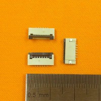 FFC Разъем 6pin*1.0mm, Flip type, контакты внизу