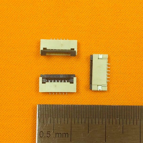 FFC Разъем для ноутбука 6pin*1.0mm, Flip type, контакты внизу