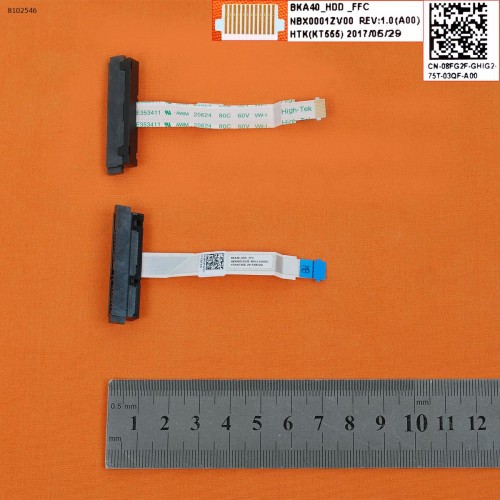 Шлейф Sata HDD/SSD для ноутбука Dell Inspiron 14 7000 7560 7460, (08FG2F, NBX0001ZV00, BKA40)