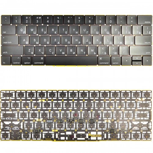 Клавиатура для ноутбука Apple MacBook Pro A1707 15" RU (черная, с подсветкой)