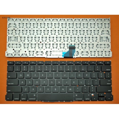 Клавіатура для Apple Macbook Pro A1502, US, (горизонтальний ENTER, чорна, під підсвітку)