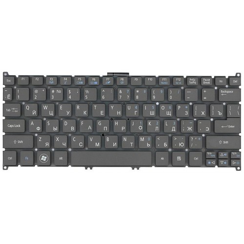 Клавиатура для ноутбука Acer Aspire S3-391 S3-951 S5-391 V5-121 V5-131 One 725 756 TravelMate B113 B115 RU Gray