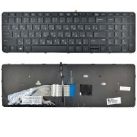Клавіатура для HP Probook 650 G2 655 G2 RU (чорна, з рамкою, з підсвіткою, з трекпоінтом, Original)