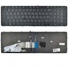 Клавиатура для HP Probook 650 G2 655 G2 RU (черная, с рамкой, с подсветкой, с трекпоинтом, Original)