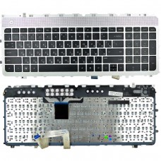 Клавиатура для HP ENVY 17-3000 17-3200 17t-3000 17t-3200 Series RU (серебристая, с подсветкой, с рамкой, Original)