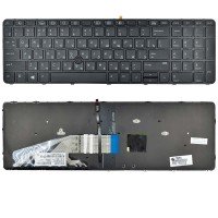 Клавиатура для HP Probook 650 G2 655 G2 RU (черная, с рамкой, с подсветкой, с трекпоинтом, Original)