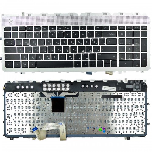 Клавіатура для HP ENVY 17-3000 17-3200 17t-3000 17t-3200 Series RU (срібляста, з підсвіткою, з рамкою, Original)