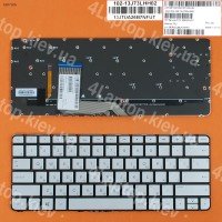 Клавиатура для HP Spectre x360 13-4000 13-4100 13-4200, RU (серебристая, с подсветкой, Original)