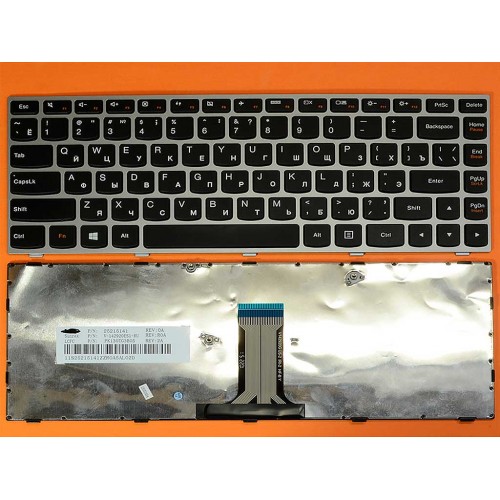 Клавиатура для ноутбука Lenovo G40-70 Flex 2-14 RU (черная с серой рамкой, Original)