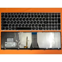 Клавиатура для Lenovo IdeaPad g50-30 G50-70 Z50-70 B50-30 B50-45 Z51-70 500-14ACZ 500-15ISK RU (черная, серая рамка, с подсветкой, Original)