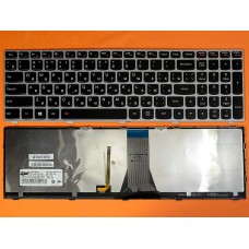 Клавиатура для Lenovo IdeaPad g50-30 G50-70 Z50-70 B50-30 B50-45 Z51-70 500-14ACZ 500-15ISK RU (черная, серая рамка, с подсветкой, Original)