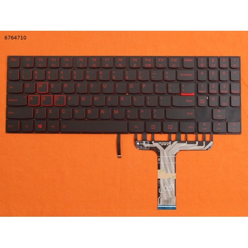 Клавиатура для ноутбука Lenovo Legion Y520 Y520-15IKB Y720-15IKB R720 R720-15IKB US (красная подсветка, Original)
