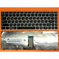 Клавіатура для Lenovo G40-70 Flex 2-14 RU (чорна з сірою рамкою, Original)