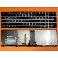 Клавіатура для Lenovo IdeaPad g50-30 G50-70 Z50-70 B50-30 B50-45 Z51-70 500-14ACZ 500-15ISK RU (чорна, сіра рамка, з підсвіткою, Original)