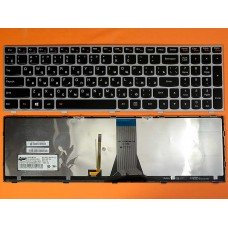 Клавіатура для Lenovo IdeaPad g50-30 G50-70 Z50-70 B50-30 B50-45 Z51-70 500-14ACZ 500-15ISK RU (чорна, сіра рамка, з підсвіткою, Original)
