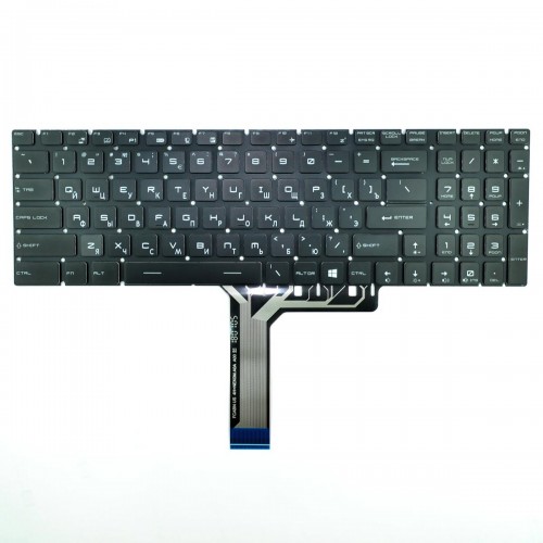 Клавиатура для ноутбука MSI GE63 7RD RU (черная, цветная подсветка, без рамки)