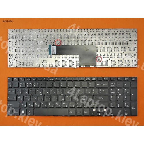 Клавиатура для ноутбука SONY VAIO SVF15 series, RU (черная, без рамки)