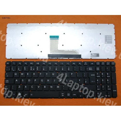 Клавіатура Toshiba Satellite L50-B S50-B L50D-B L50T-B L50DT-B L55(D)-B S55-B S55T-B S55D-B UK (чорна, без рамки, Original)