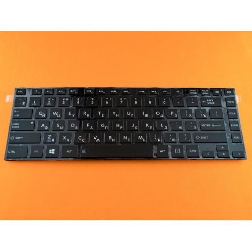 Клавіатура Toshiba Satellite L40-A C40d RU (чорна, глянцевая рамка, з підсвіткою, Original)