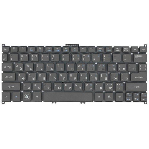Клавіатура для Acer Aspire S3-391 S3-951 S5-391 V5-121 V5-131 One 725 756 TravelMate B113 B115 RU Gray