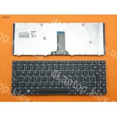 Клавиатура для Lenovo Ideapad V370 UK (чёрная, серая рамка)