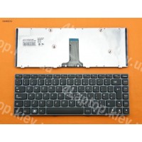 Клавіатура для Lenovo Ideapad V370 UK (чорна, сіра рамка) Клавіатура для Lenovo Ideapad V370 UK (чорна, сіра рамка)