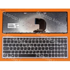 Клавиатура для Lenovo IdeaPad Z500 US (черная с серой рамкой)