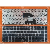 Клавиатура для HP ProBook 4330S 4331S 4430S 4431S 4435S 4436S Series, US, чёрная, серебристая рамка