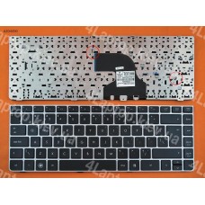 Клавиатура для HP ProBook 4330S 4331S 4430S 4431S 4435S 4436S Series, US, чёрная, серебристая рамка