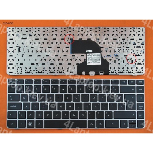 Клавіатура для HP ProBook 4330S 4331S 4430S 4431S 4435S 4436S Series, US, чорна, срібляста рамка