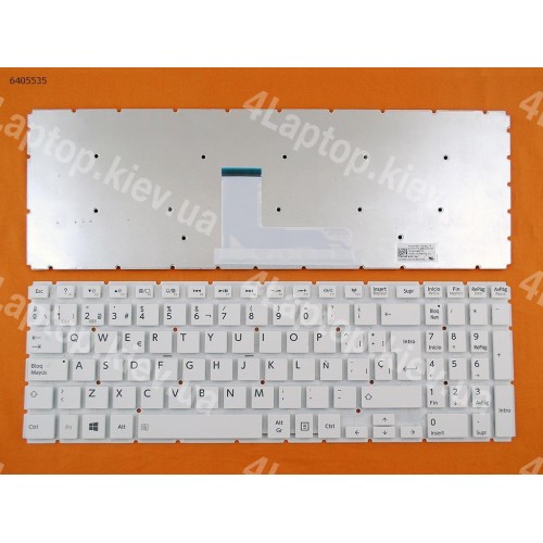 Клавиатура для ноутбука Toshiba Satellite L50-B SP (белая, без рамки, Original)