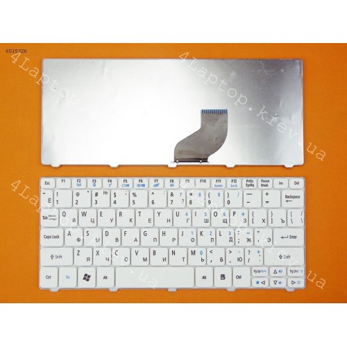 Клавиатура для ноутбука Acer Aspire One 521, 522, 532, D260, D270, Gateway LT21 RU, белая, Аналог