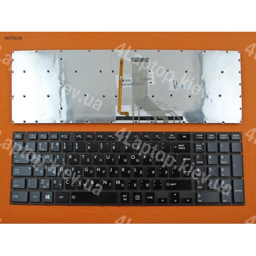 Клавіатура Toshiba Satellite P50, RU, (чорна глянцевая, з підсвіткою)