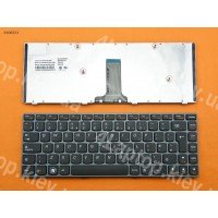 Клавиатура для Lenovo Ideapad V370 UK (чёрная, серая рамка)