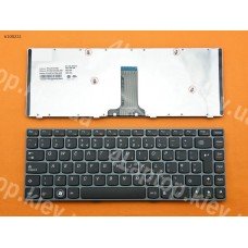 Клавиатура для Lenovo Ideapad V370 UK (чёрная, серая рамка)