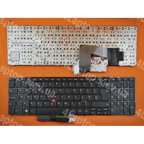 Клавіатура для Lenovo Thinkpad E520 E525 UK (чорна, з поінтстиком)