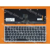 Клавиатура для Lenovo Z400 Silver Frame Black Backlit (For Win8) Ru