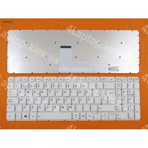 Клавіатура Toshiba Satellite L50-B SP (біла, без рамки, Original)