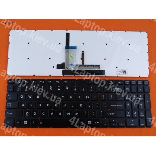 Клавиатура для ноутбука Toshiba Satellite L50-B US (чёрная, без рамки, с подсветкой, Original)