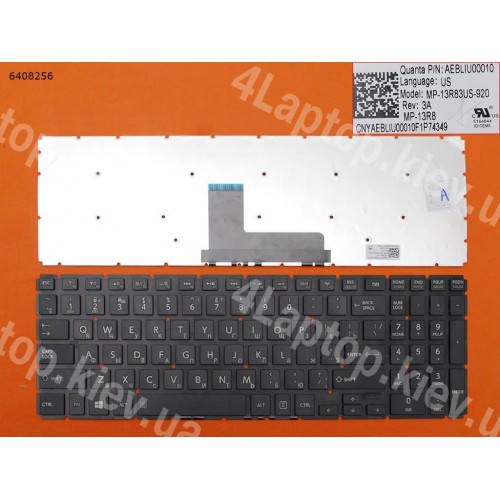 Клавіатура Toshiba Satellite L50-B S50-B L50D-B L50T-B L50DT-B L55(D)-B S55-B S55T-B S55D-B RU (чорна, без рамки, Original)