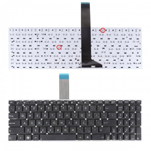 Клавиатура для ноутбука Asus X501 X501A X501U X550 X552 X750, RU (черная, 2 крепления)