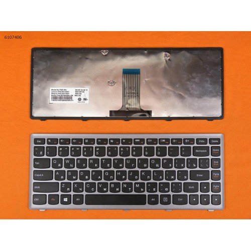 Клавіатура для ноутбука Lenovo G400s Type 80AC 80AU Ideapad Flex 14 80C4, RU, Black/Grey, Original