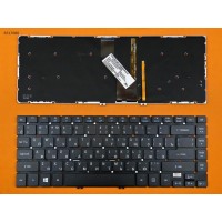 Клавиатура Acer Aspire V5-472 V5-473 V7-481 V7-482 TravelMate P446-M P645-M RU (чёрная, с подсветкой, Original)