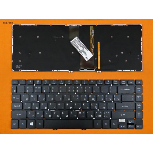 Клавиатура для ноутбука Acer Aspire V5-472 V5-473 V7-481 V7-482 TravelMate P446-M P645-M RU (чёрная, с подсветкой, Original)