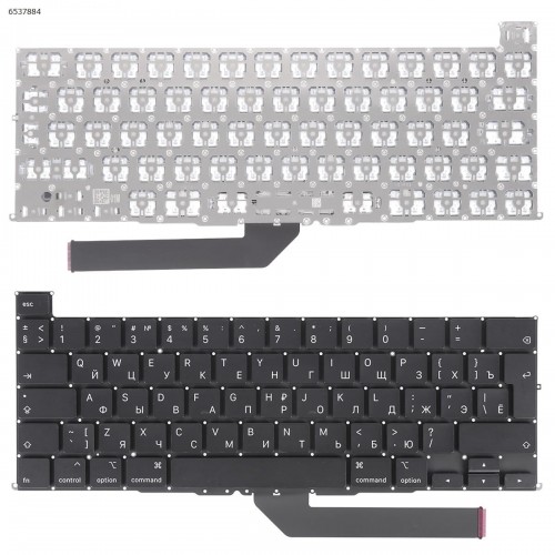 Клавиатура для ноутбука MacBook Pro 16" A2141 2019-2020, RU, Black, (вертикальный Enter)