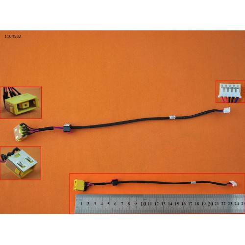 Роз'єм живлення для Lenovo G500 G505 PJ585 (Square Yellow+pin з проводом/кабелем)