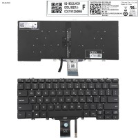 Клавіатура для Dell Latitude 5200 3300 5300 7200 7300 3301 7290 5310, US, (чорна, з підсвіткою, Original)