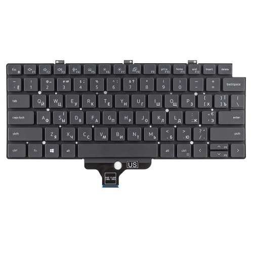 Клавіатура для ноутбука Dell Latitude 13-7300 5320 7310 7320 series RU/UA, Black, з підсвіткою