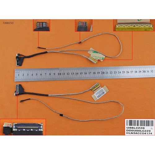Шлейф матриці для HP Pavilion 15-N 15-F, (DD0U86LC240, U86LC220, HLN3ACCD4174, 732066-001, For touch screen, version 2)